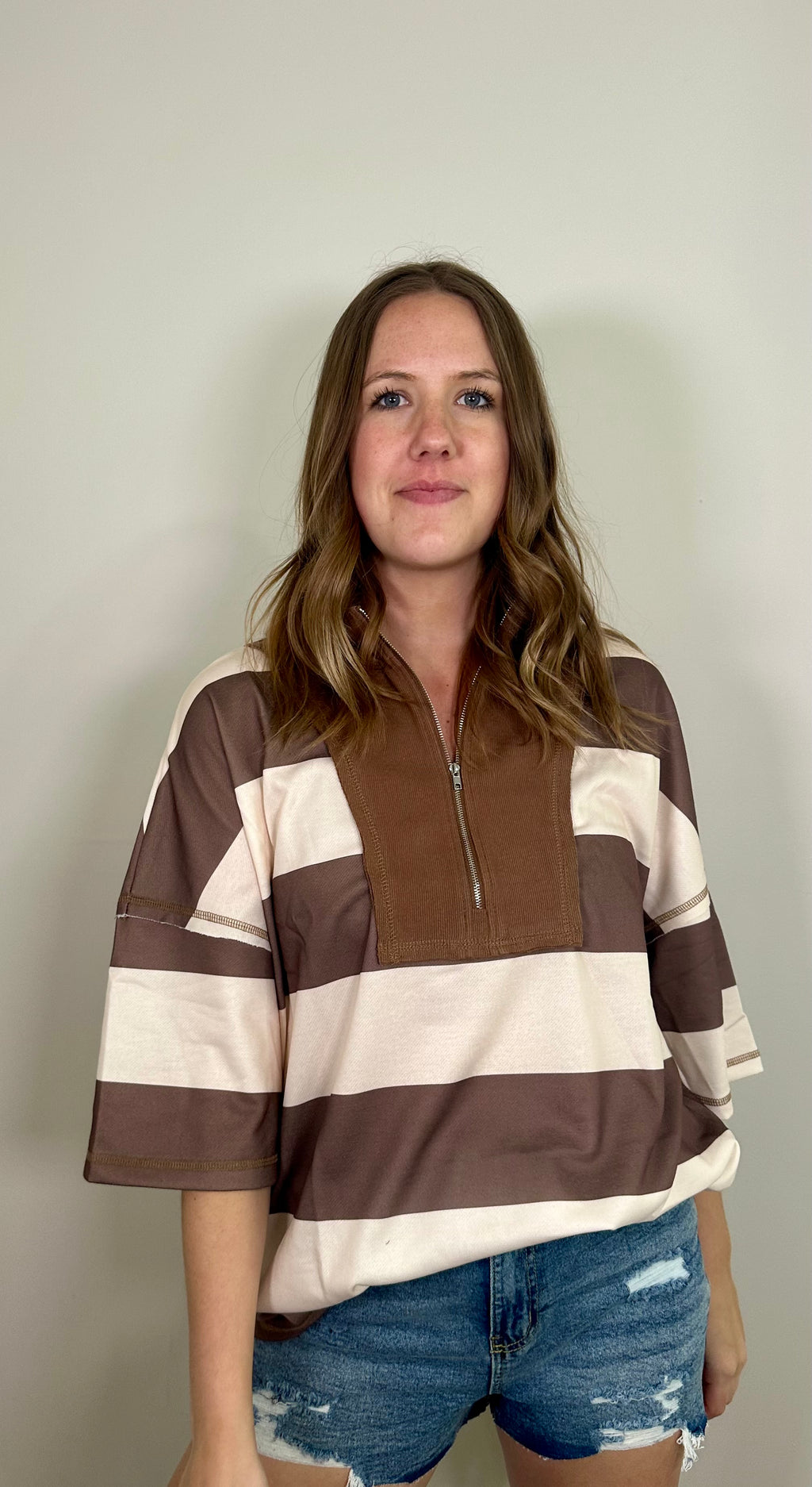 Color Block 3/4 Sleeve Top