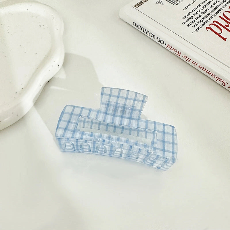 Blue Gingham Claw Clip