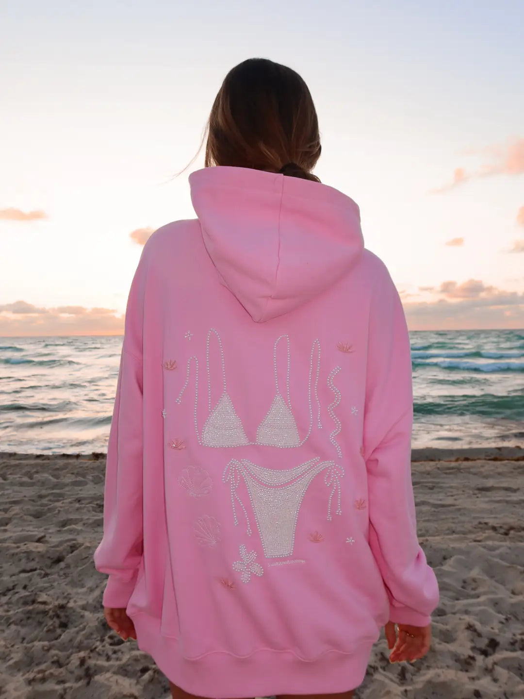 Pink Beaded Bikini Hoodie