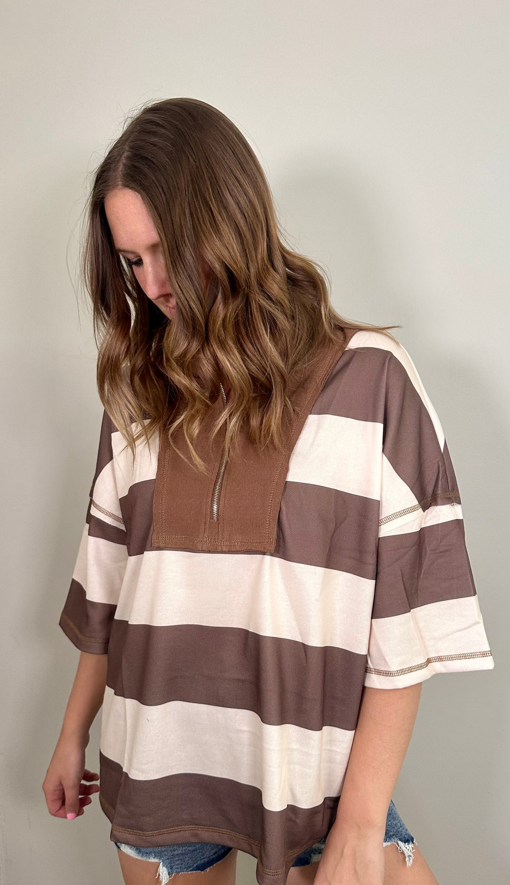 Color Block 3/4 Sleeve Top