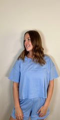 Blue Two-Piece Short Set