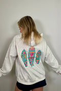 Surfboard Embroidered Oversized Hoodie