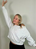 Grey Off-Shoulder Cropped Sweatshirt