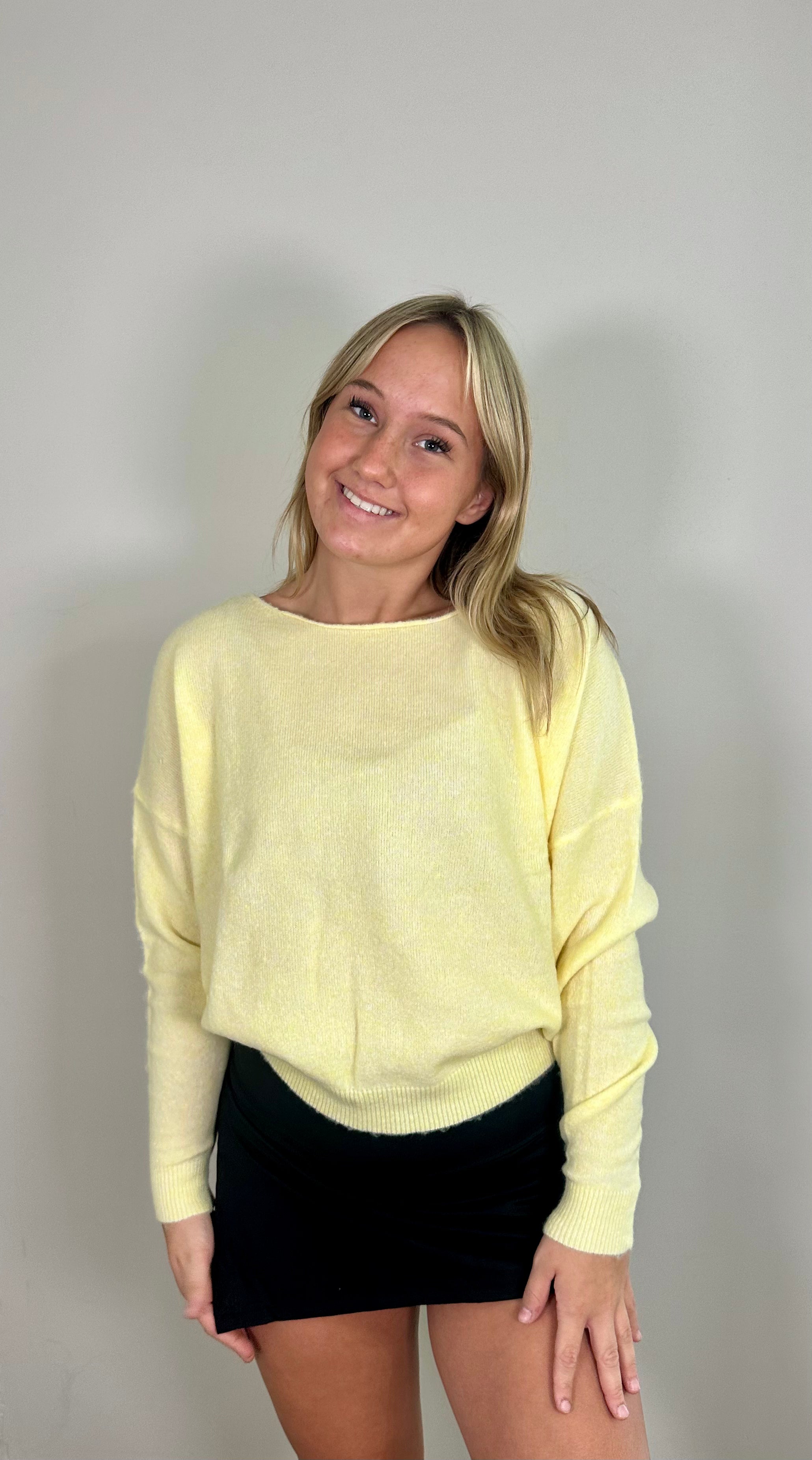 Butter Yellow Knit Sweater