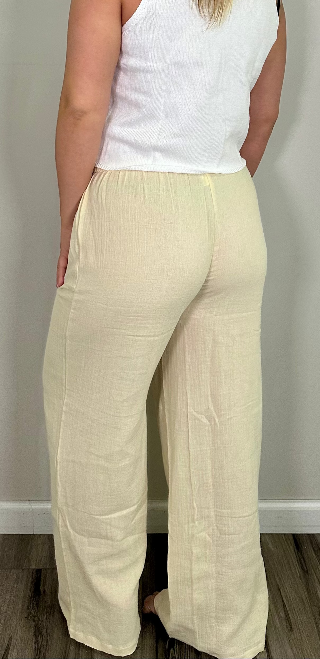 Apricot Wide-Leg Loose Pants