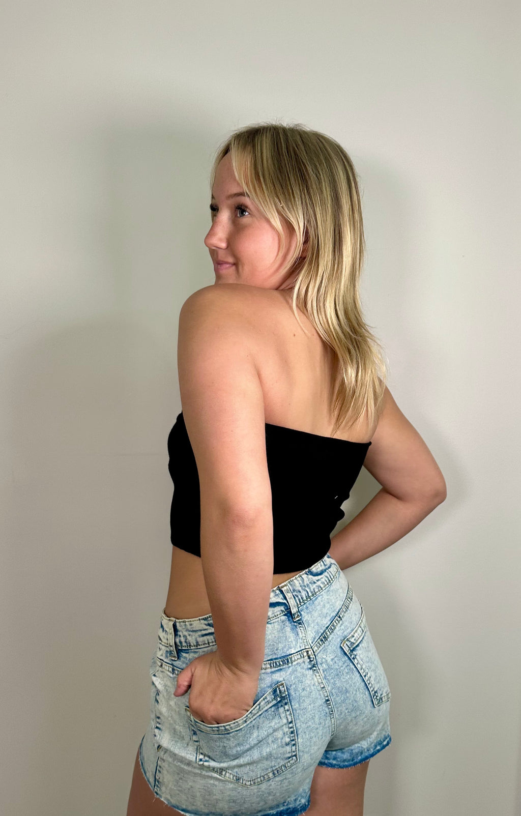 Everyday High-Rise Light Denim Shorts