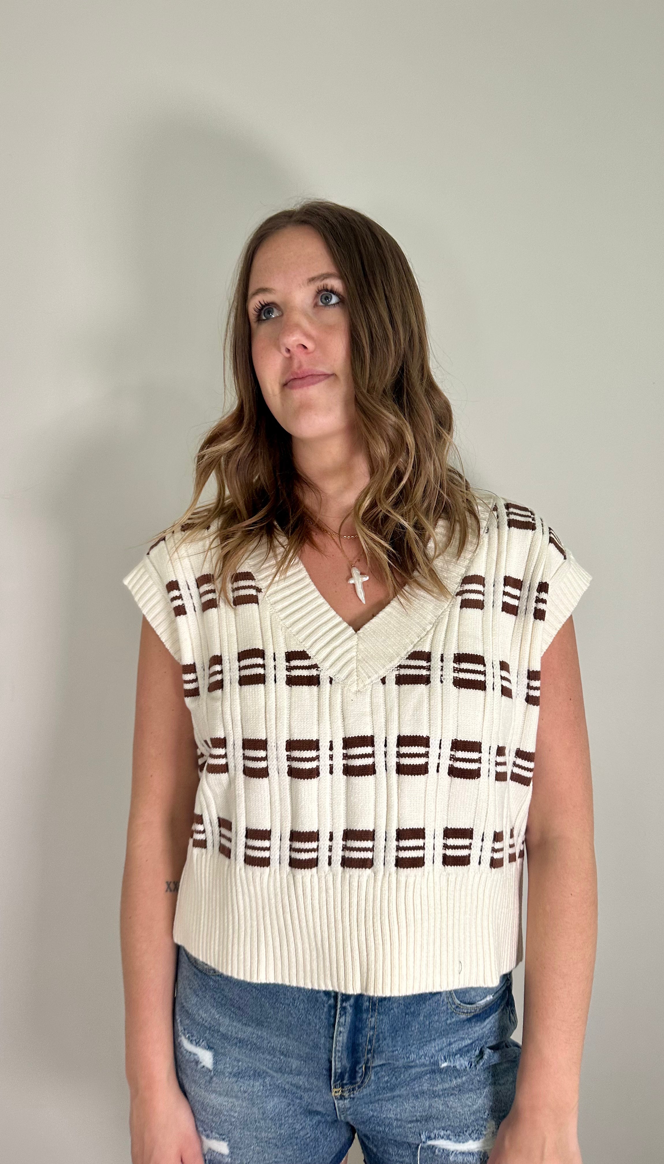 Knit V-Neck Sweater Vest