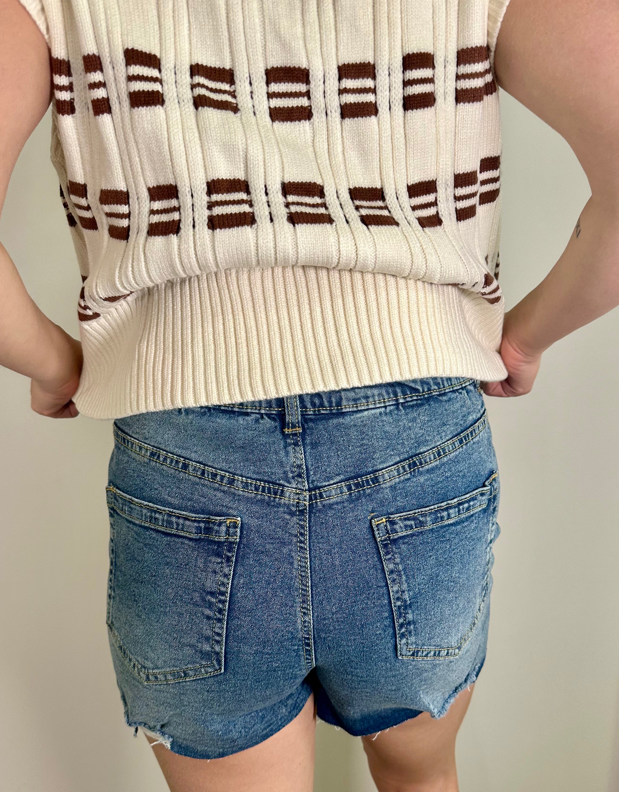 Everyday High-Rise Dark Denim Shorts