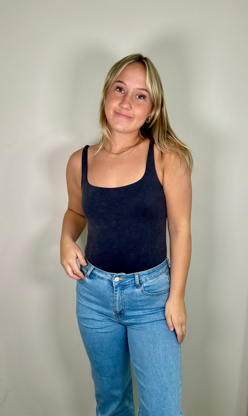 Washed Square Neck Bodysuit