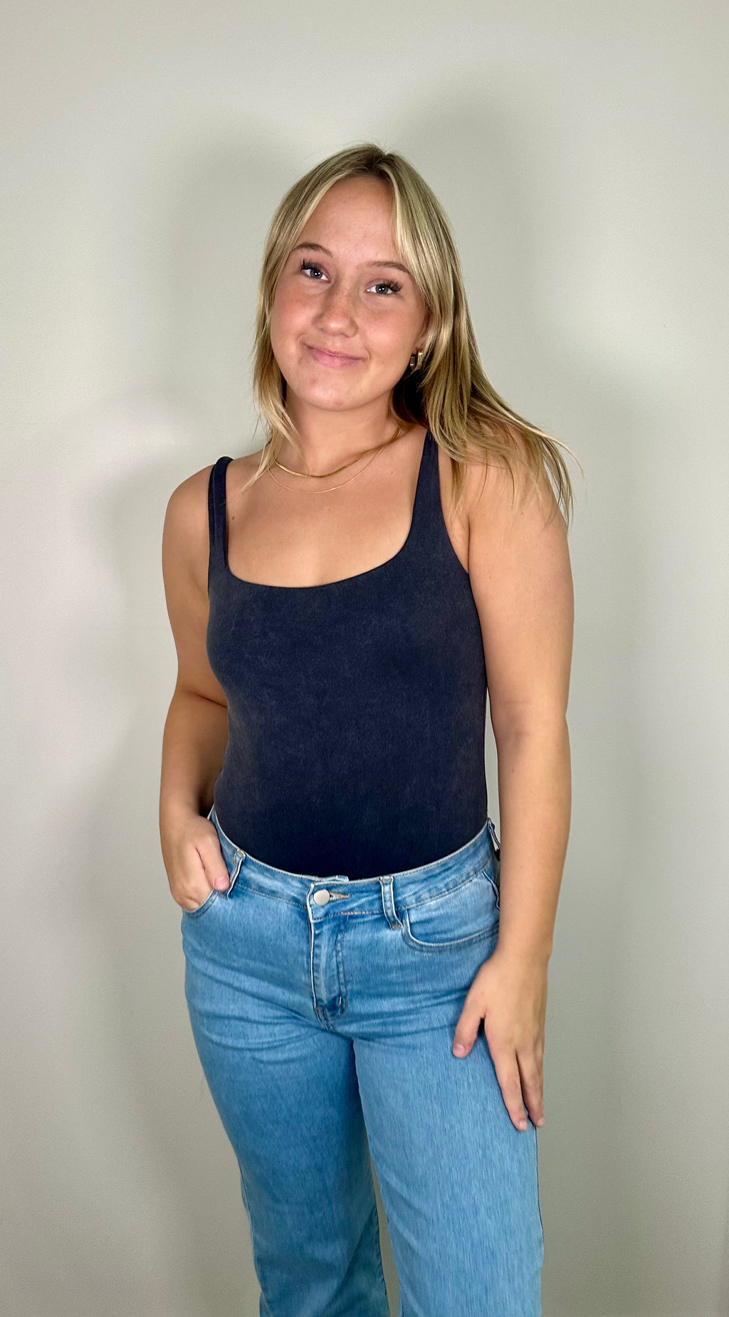 Washed Square Neck Bodysuit