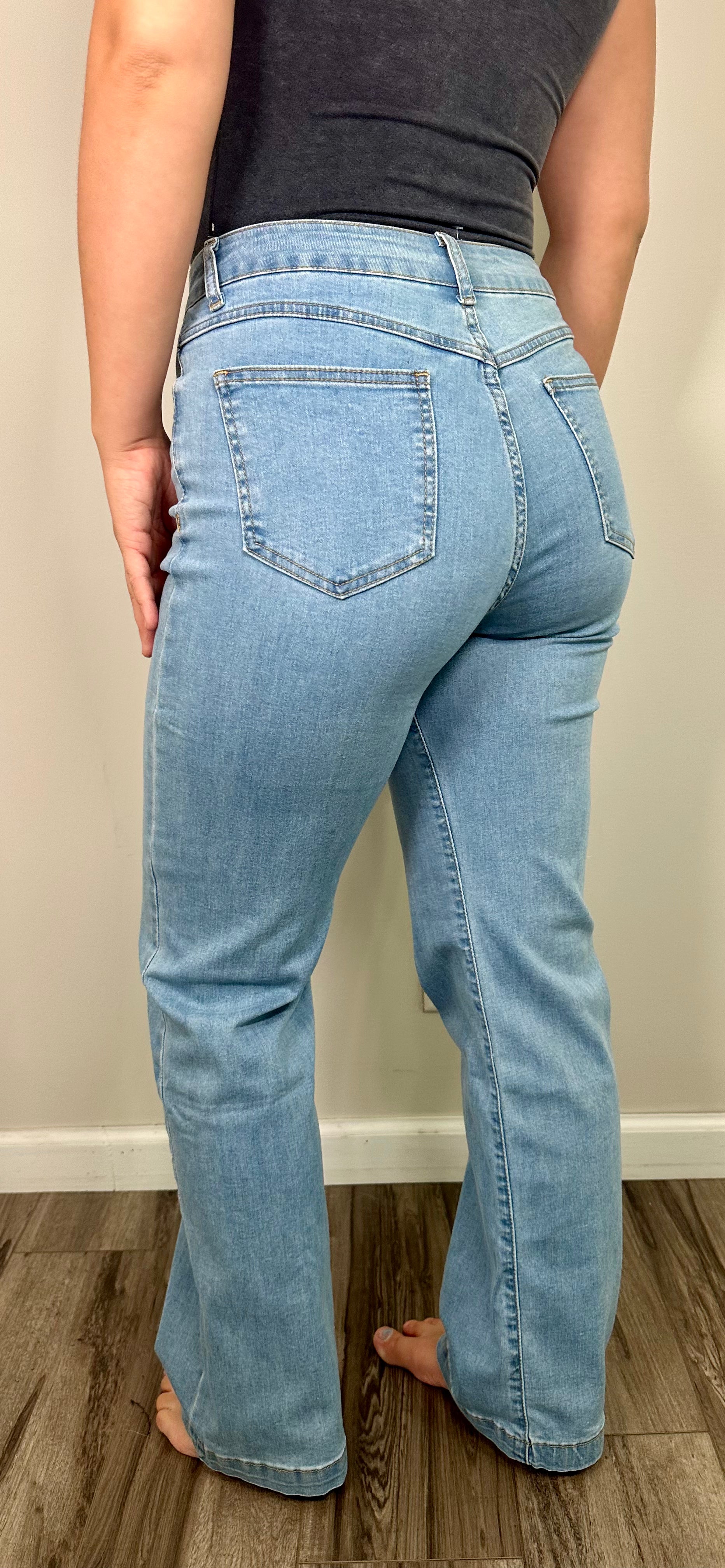 High-Waisted Straight Leg Jeans