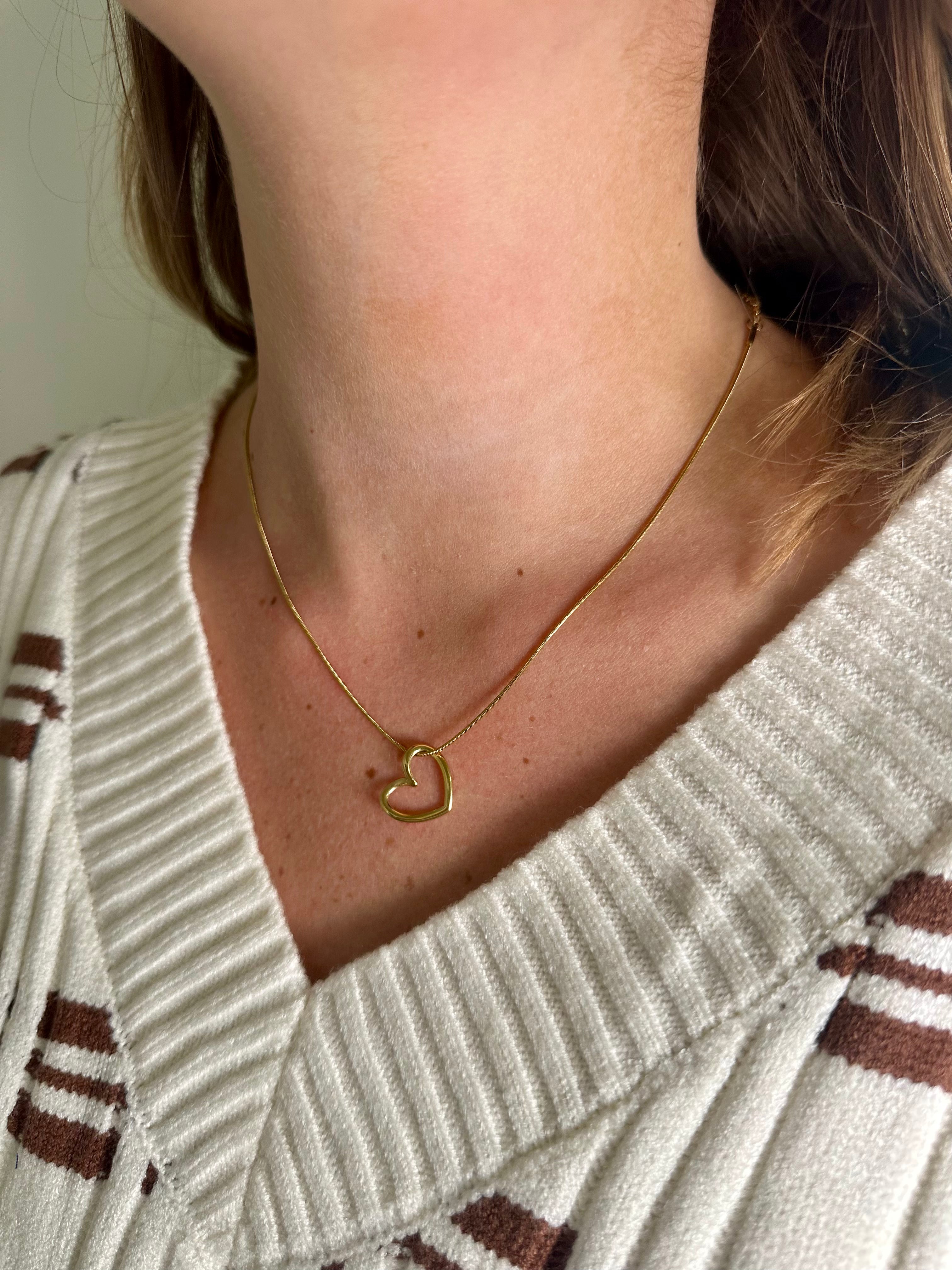Dainty Heart Gold Necklace