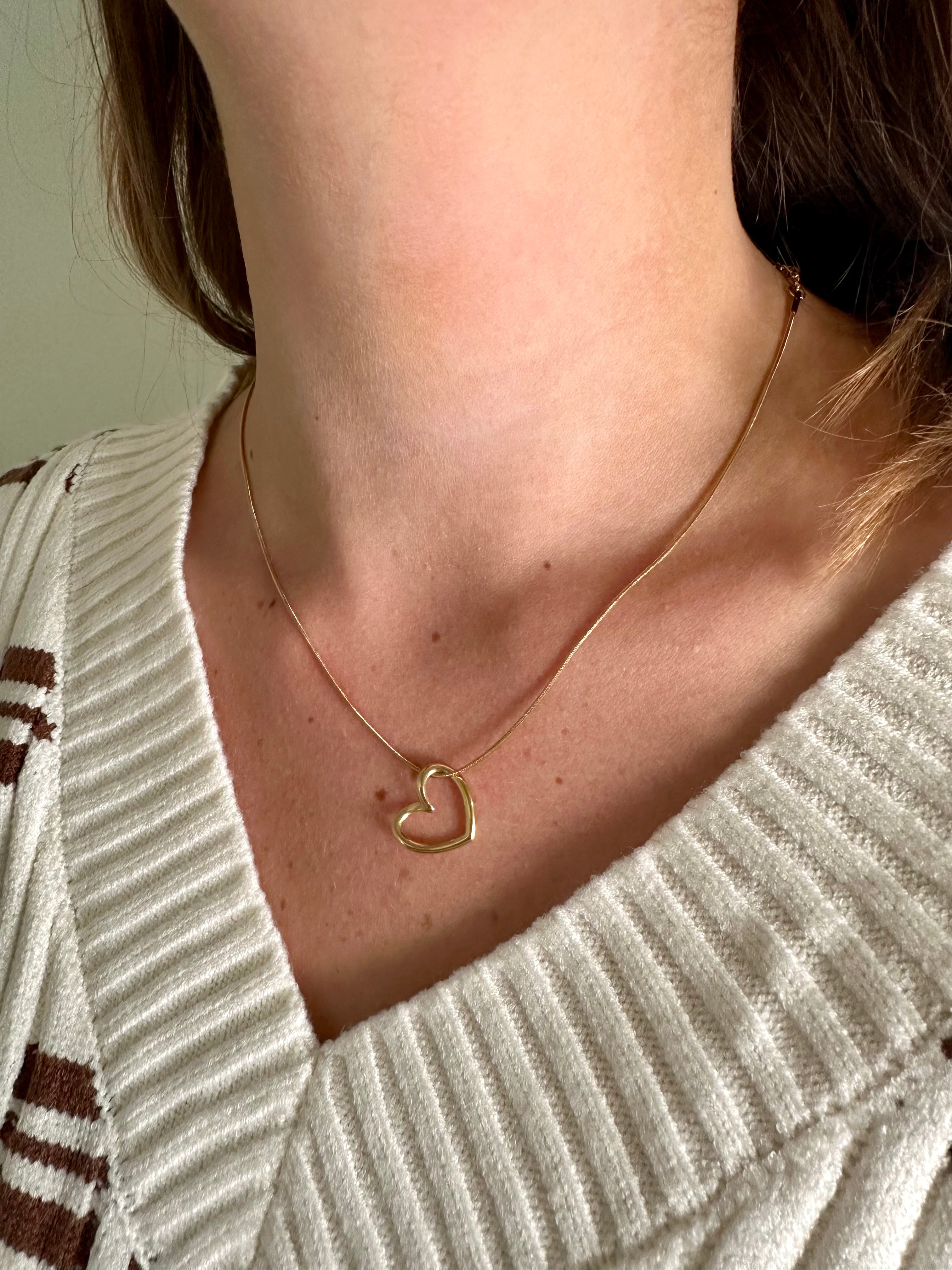 Dainty Heart Gold Necklace
