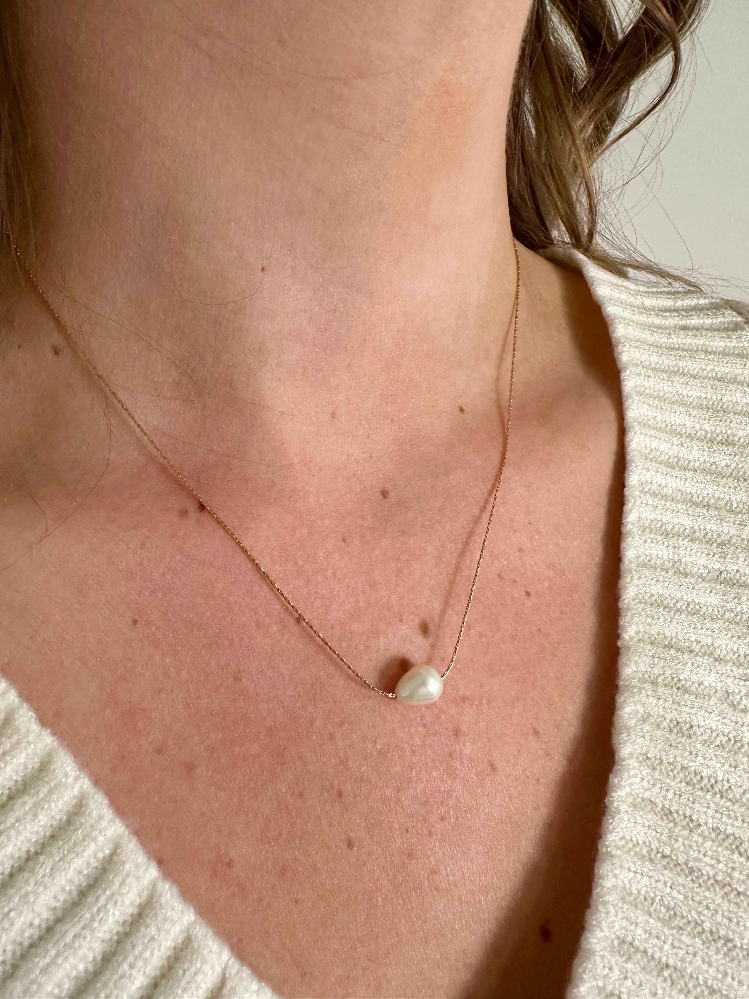 Gold Small Pearl Necklace