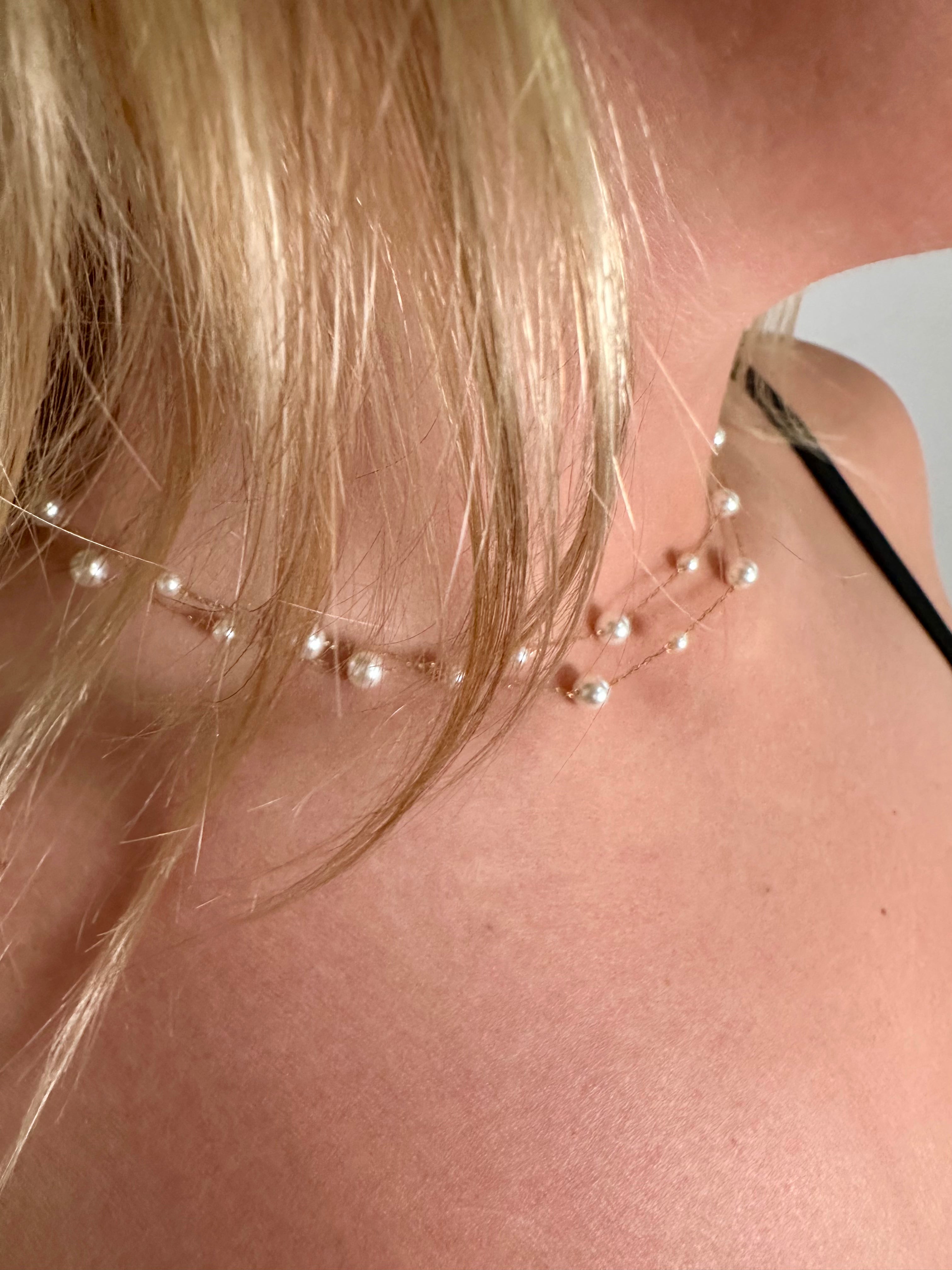 Pearl Gold Plated Chain Necklace