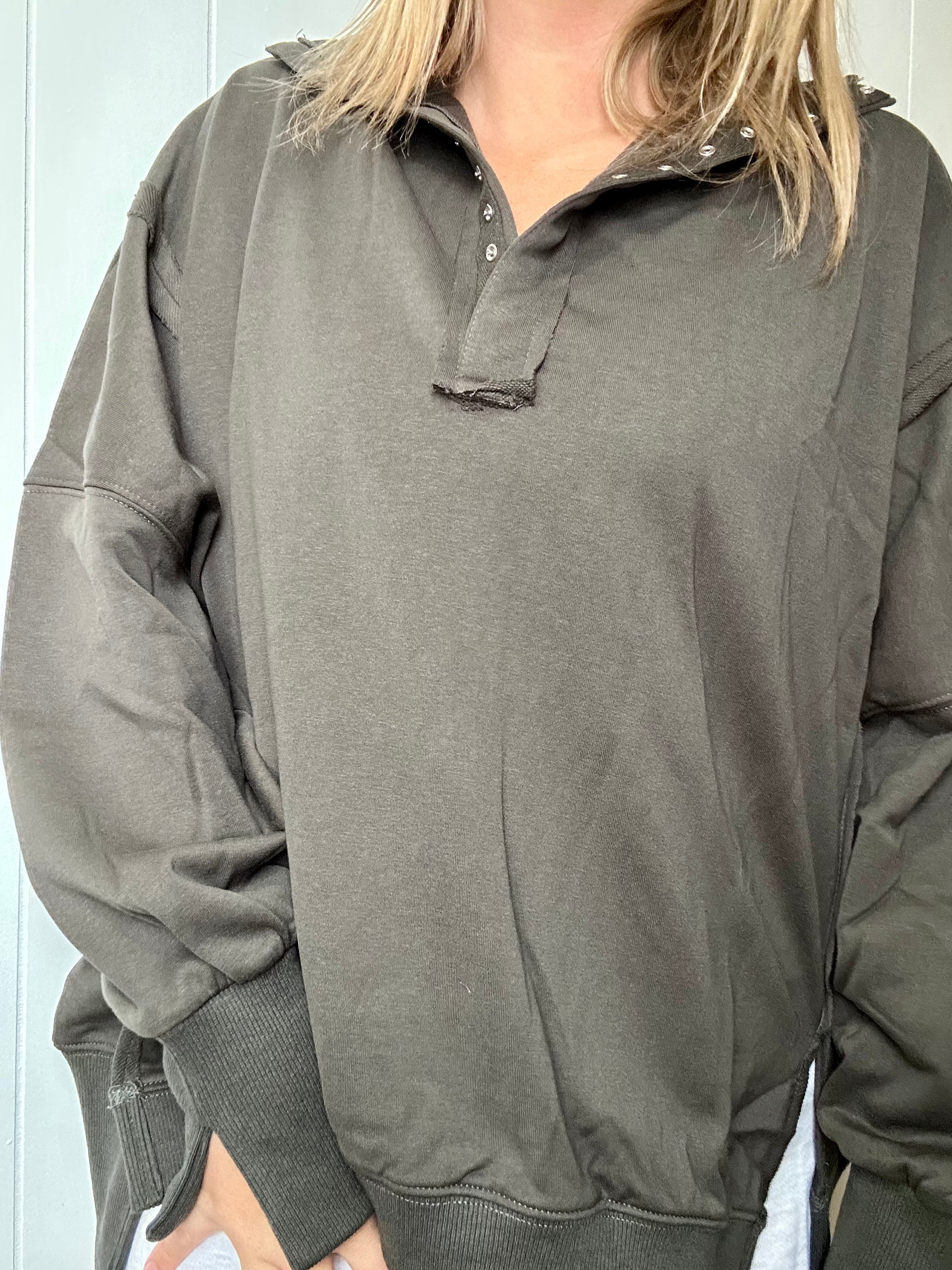 Henley Grey Sweatshirt