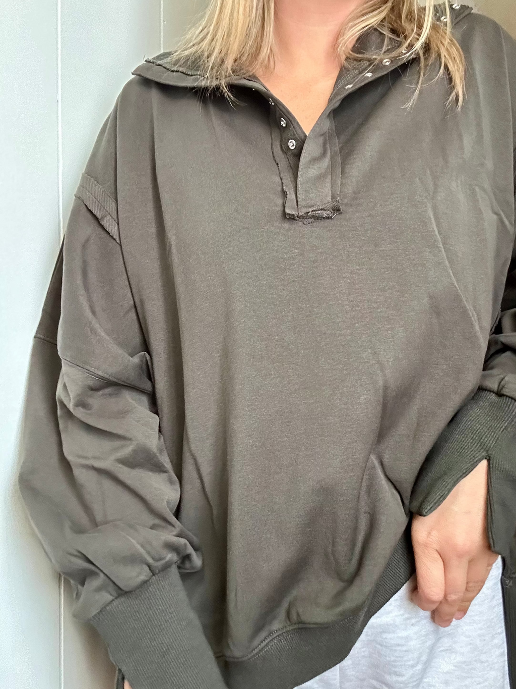 Henley Grey Sweatshirt