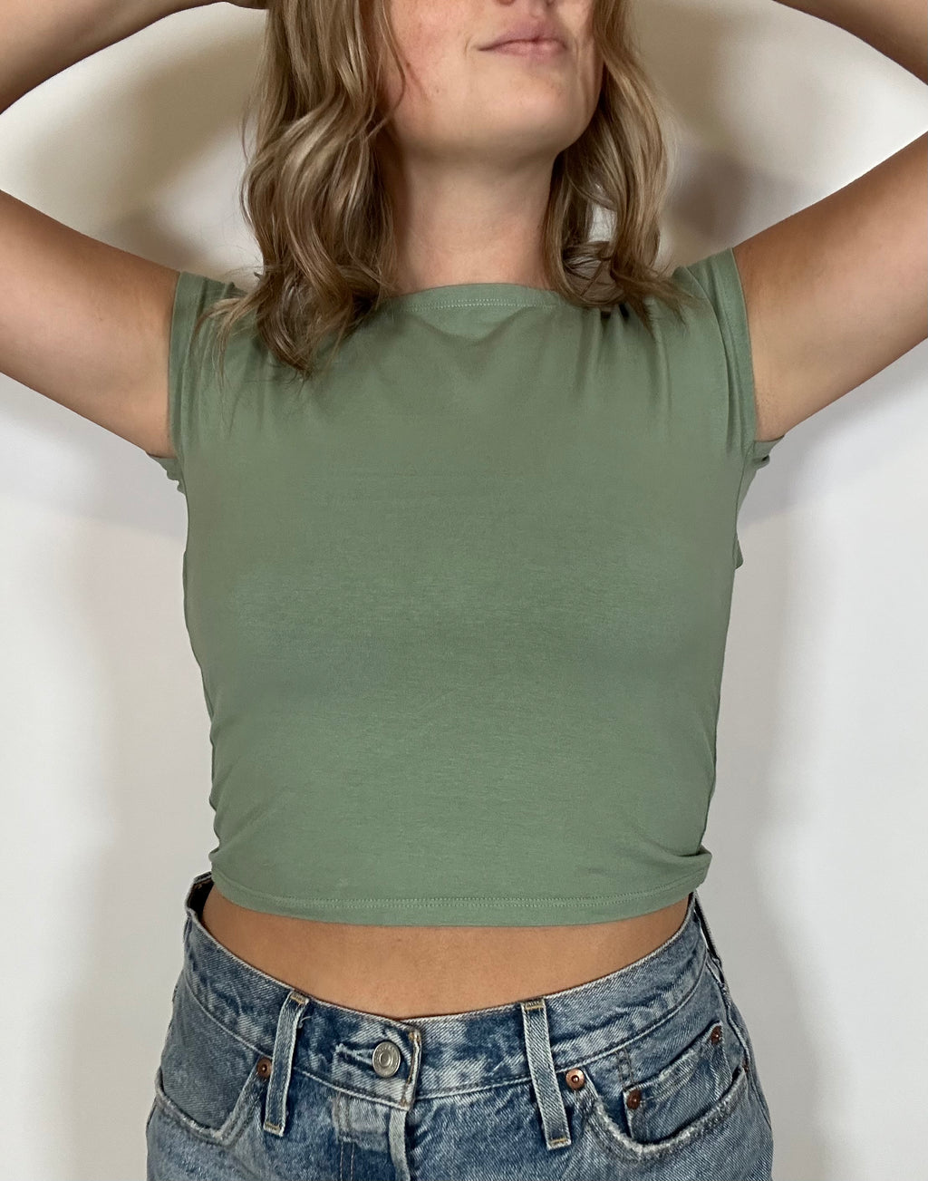 Sage Breeze Open-Back Tie Top