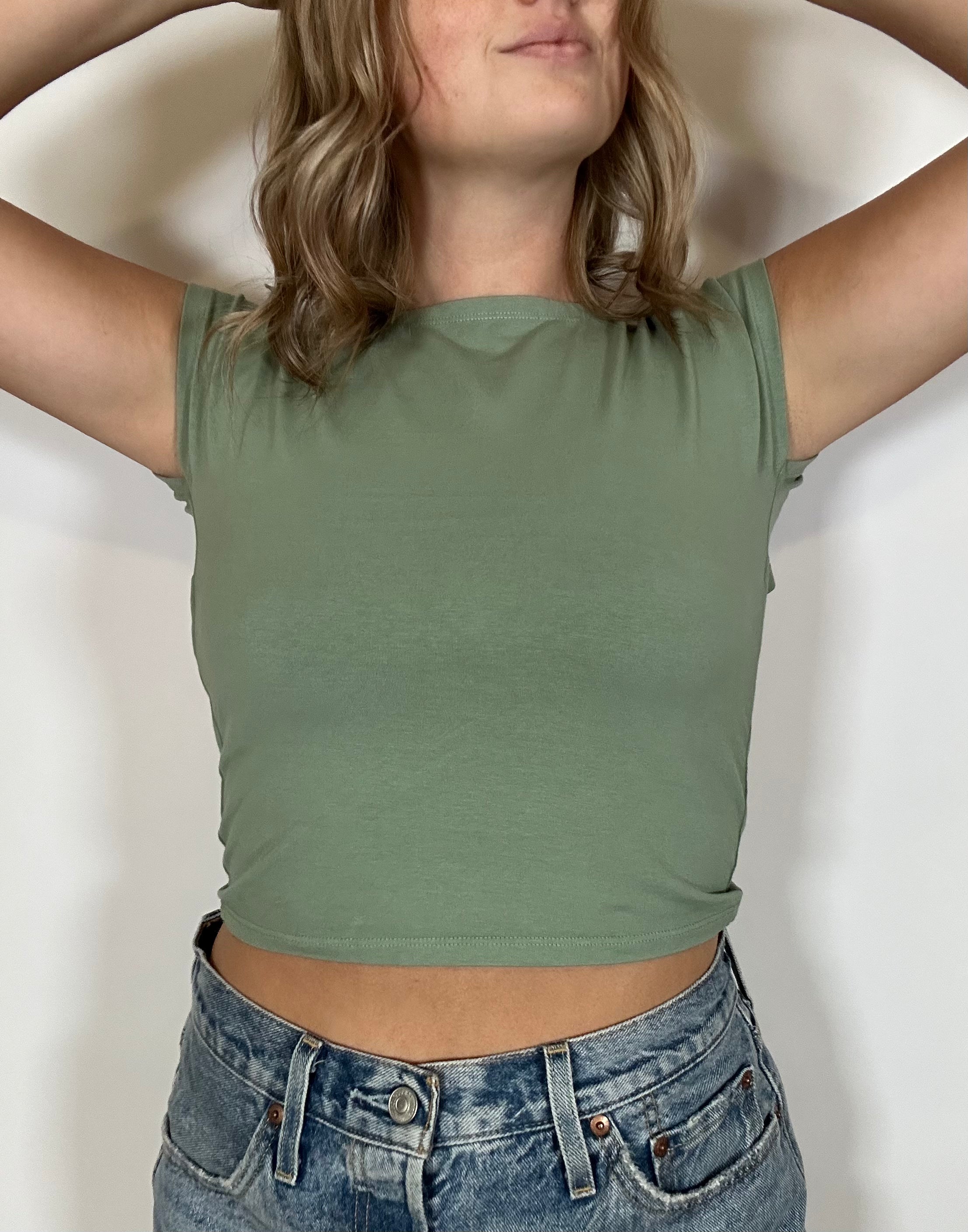 Sage Breeze Open-Back Tie Top