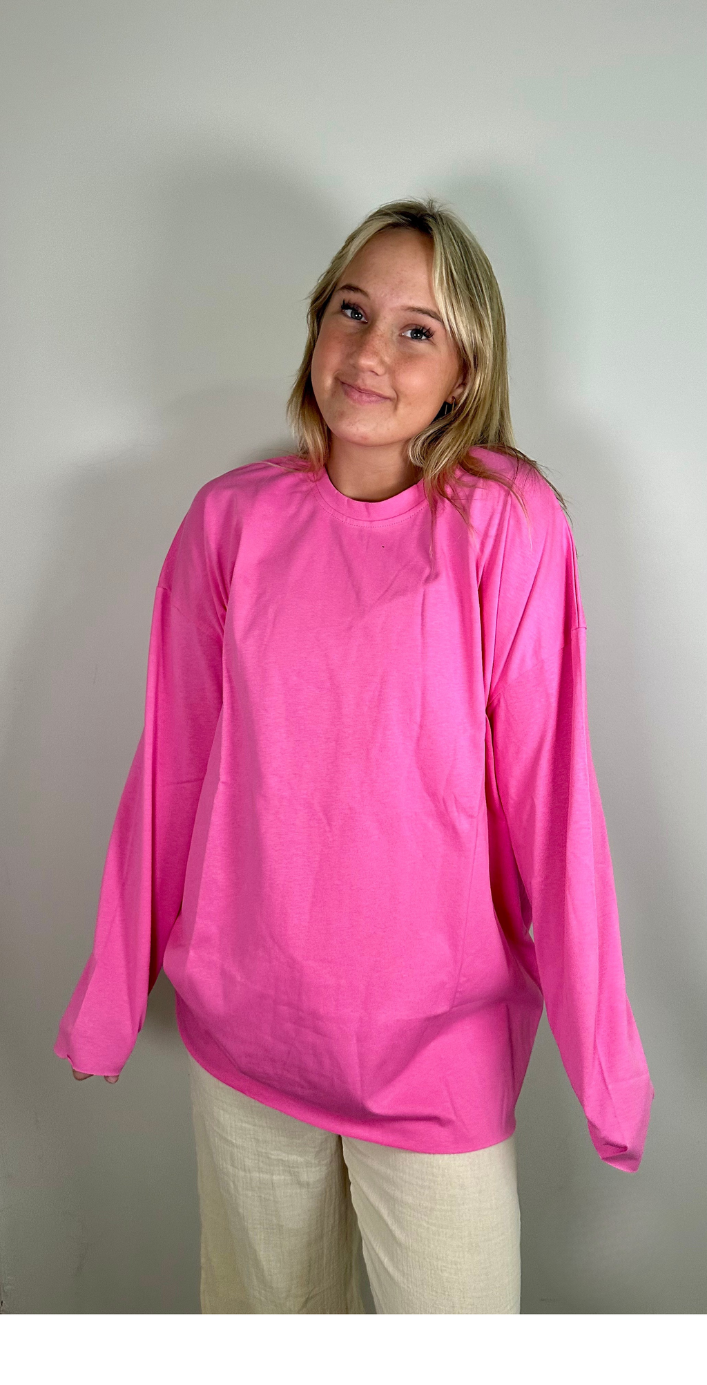 Pink Oversized Long Sleeve
