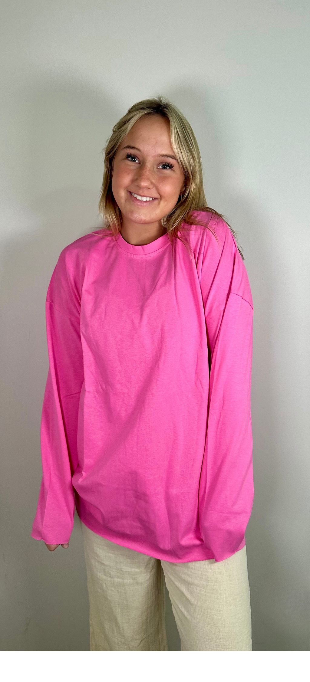Pink Oversized Long Sleeve