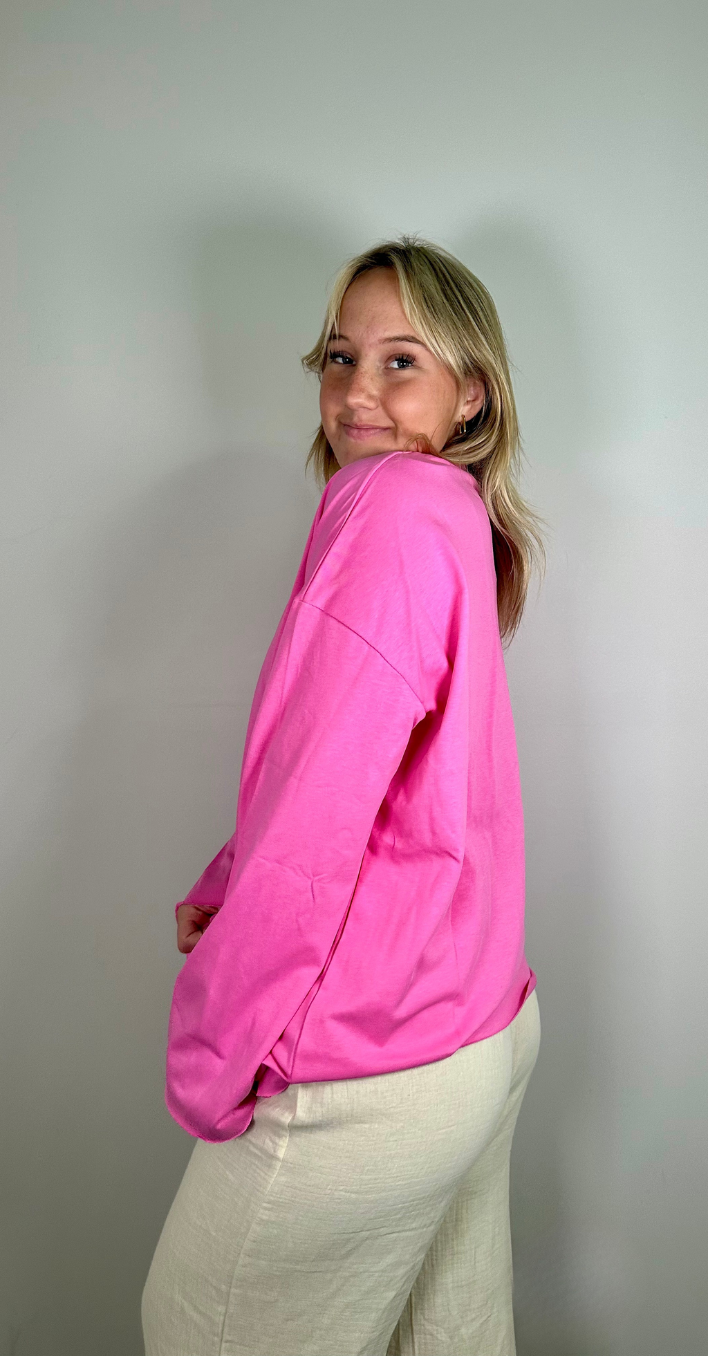 Pink Oversized Long Sleeve