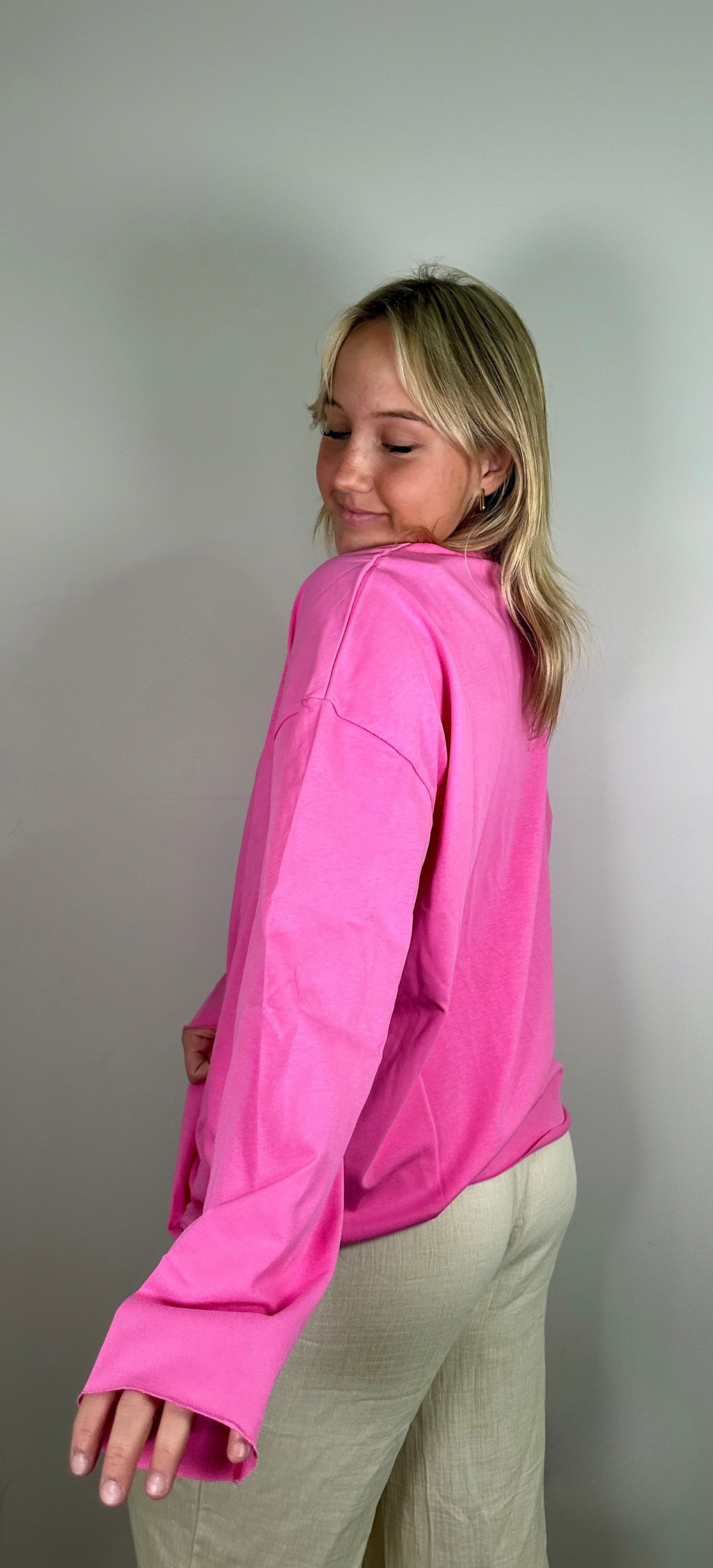 Pink Oversized Long Sleeve